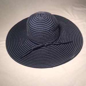 Pinstripe Floppy Sunhat navy blue / white stripe